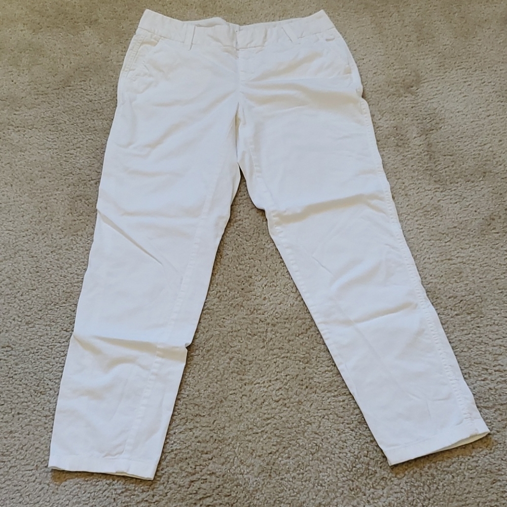Caslon ankle length white chinos